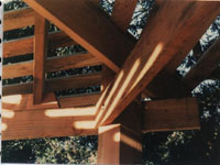 Hexagonal pinwheel gazebo detail; Beverly Hills, CA